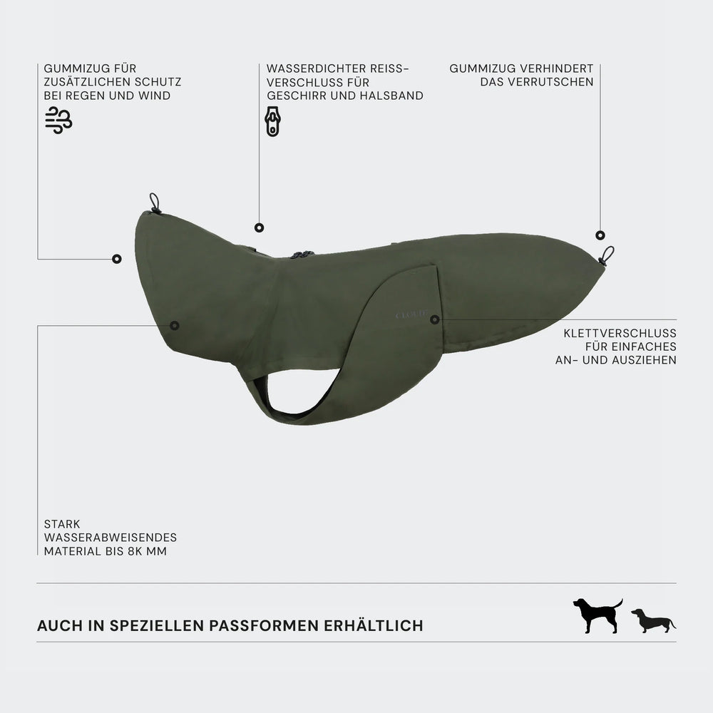 Cloud7 - Hunderegenmantel Dackel Dublin 2.0 Dark Olive