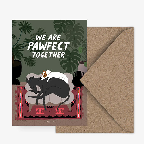 Postkarte - Pawfect together