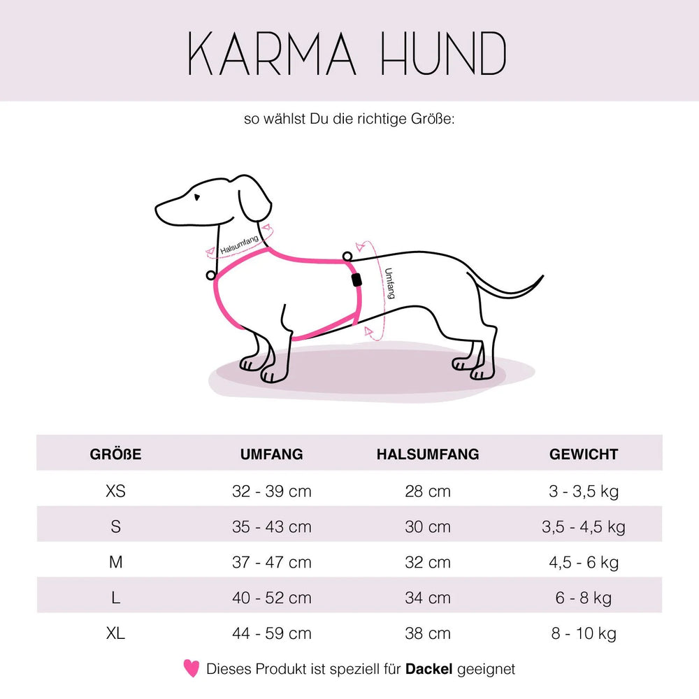 Karma Hund - Hundegeschirr für Dackel in Dark Olive