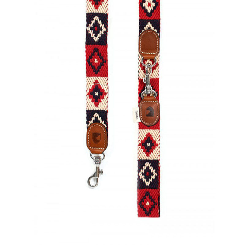 <transcy>Dog leash Peruvian Indian Red 2m adjustable</transcy>